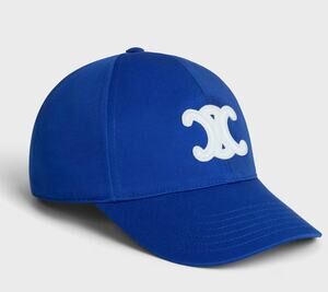 Celine Womens Triomphe Baseball Hat Cap Royal Blue Small Bleu Roi